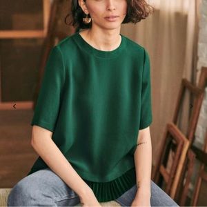 Sezane Pernille Blouse - Emerald Green - Size 36
